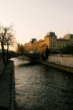 Panoramic view of the Seine River capturing the city skyline