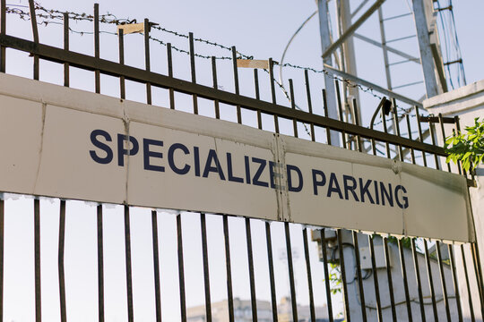 Sign for Specialized Parking Area Near City Streets