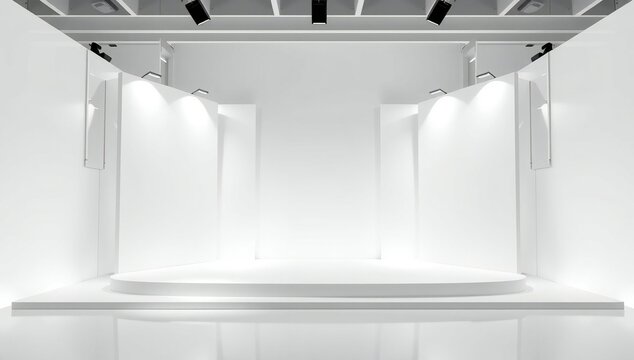 Modern retail display with spotlights