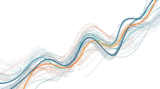 Curves represent a complex market flow.