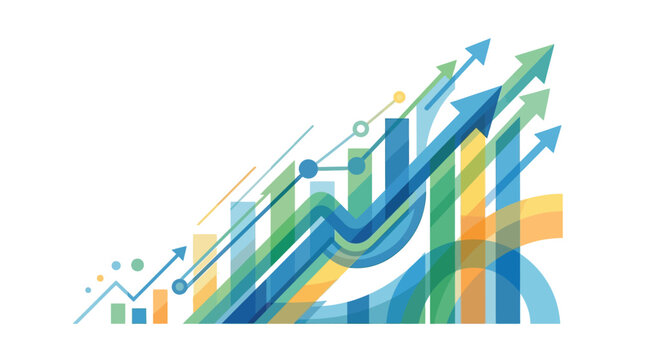 Arrows indicate a positive growth chart.