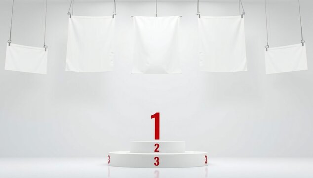Numbered steps with hanging sheets