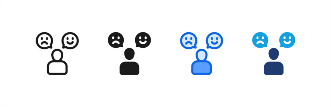 User Feedback Emotion Client Icon multiple style collection. Vector illustration.