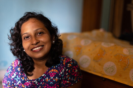 Expressive facial expression of a middle aged Indian woman