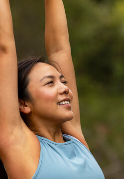 Natural beauty face  Asian fitness model 
