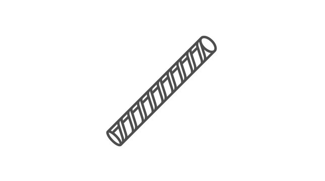 Steel rebar reinforcement bar line icon for construction.