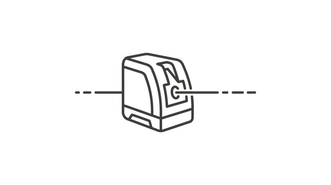 Compact laser level measuring device line illustration.