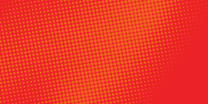 Abstract Orange halftone dot pattern gradient texture with tech digital background design.