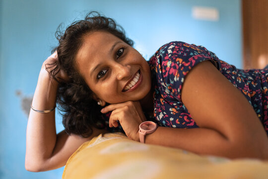 Expressive facial expression of a middle aged Indian woman