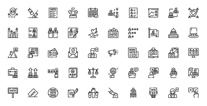 Voting Elections Democracy Politics Government Icon Set