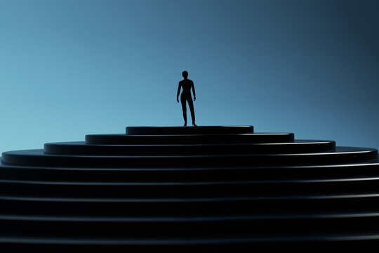 3D tiered podium silhouette