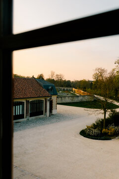 The paths at the Le Doyenn&eacute; hotel in Saint-Vrain, Paris, France