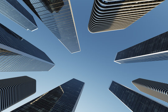 Skyscrapers in a finacial district