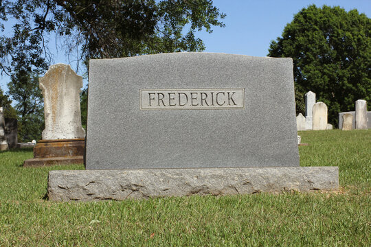 Name Frederick on Headstone Death Concept