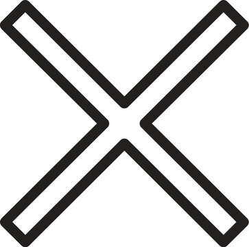 Black x mark cancel or close icon with negative interface application forbidden internet responsive incorrect