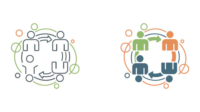 Agile team rotation and continuous improvement process fostering dynamic collaboration and flexible workflow flat vector illustration