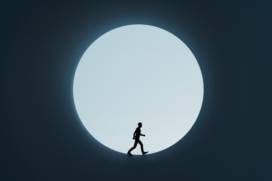 3D portal walker silhouette