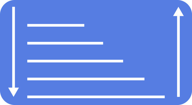 Arrow icons pointing in opposite directions alongside horizontal lines represent a scale or measurement system for data visualization and comparative analysis.