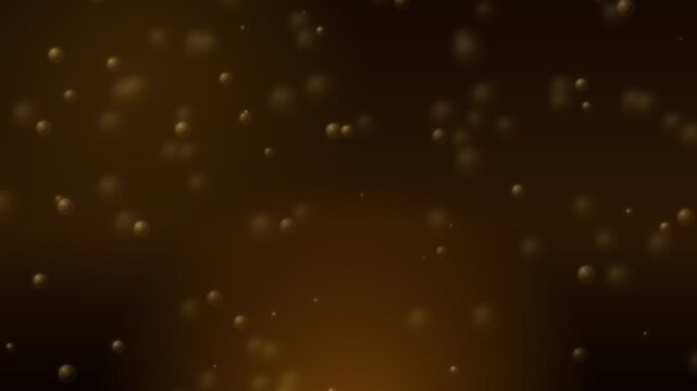 Carbonated bubbles rising in dark amber liquid