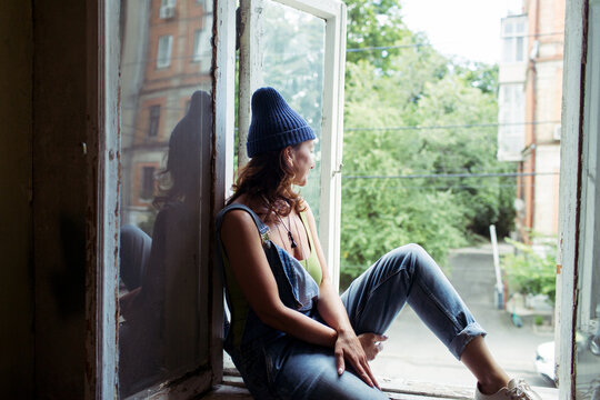woman restoring furniture