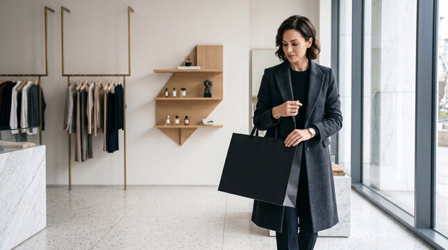 Femme &Eacute;l&eacute;gante Dans Un Int&eacute;rieur Minimaliste Moderne