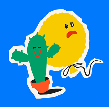 balloon afraid of cactus