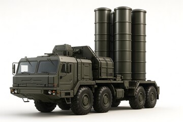 Obraz premium S-500 Prometheus Long-Range Air Defense System – 3/4 View Launcher Vehicle 3D Render