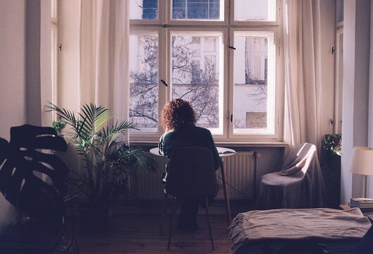 Young Woman Working on Laptop 