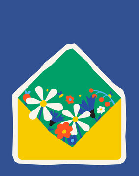 envelope with flowers inside