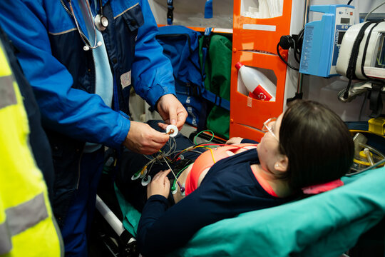 Paramedic Placing Electrodes