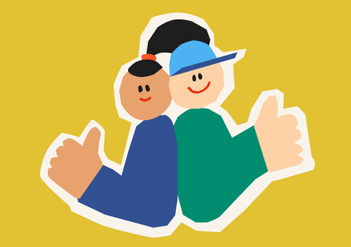 two people giving thumbs up