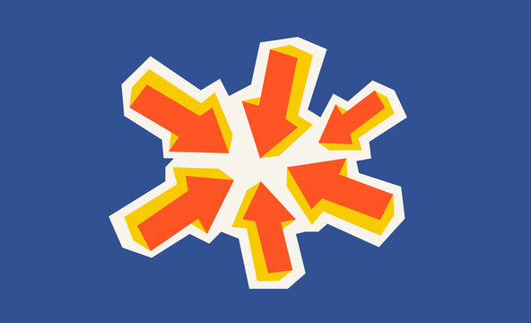 arrows pointing to center