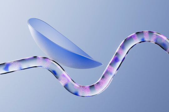 Abstract Wavy Tube with Iridescent Accent