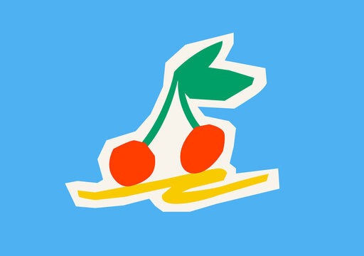 cherries with leaf