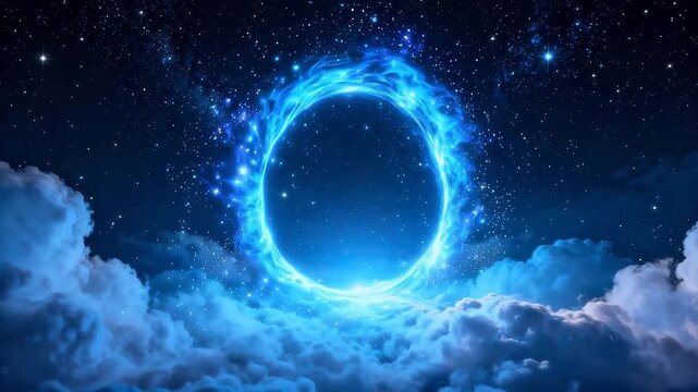 Cosmic portal in starry sky