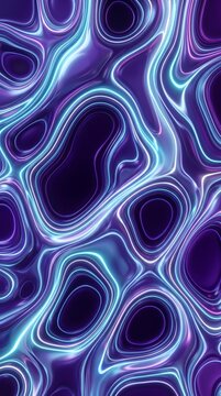 Abstract luminous liquid contours with purple gradients and glowing cyan accents