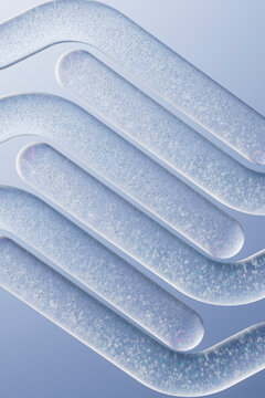 3D Render Abstract Grainy Rounded Shapes Soft Blue Background