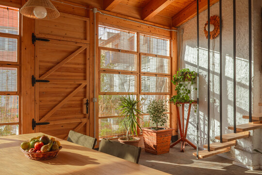 Sunlit Rustic Dining Room