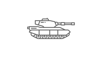 Simplified military tank line art icon © ayuk dina
