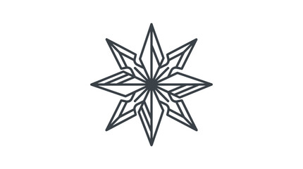 Obraz premium Stylized multi-pointed ninja star weapon line art.