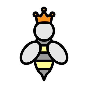 Queen Bee Vector Filled Icon Design