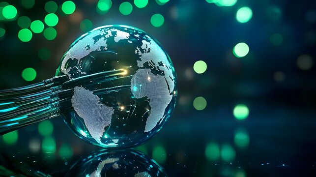 abstract blue background with globe