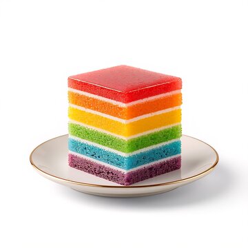 Colorful Indonesian Kue Lapis Rainbow Layer Cake 3D Premium Illustration