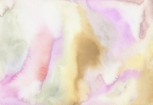tender pink and light yellow watercolor abstract art 