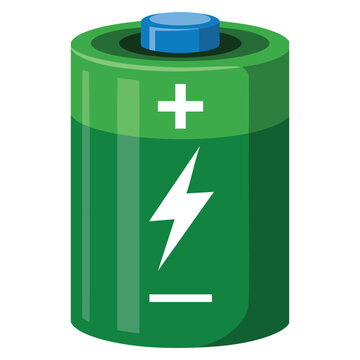 Green electric battery emoji vector illustration isolated on white background. Perfect for energy, technology and power themed designs.