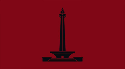 Fototapeta premium Monument on Red Background.