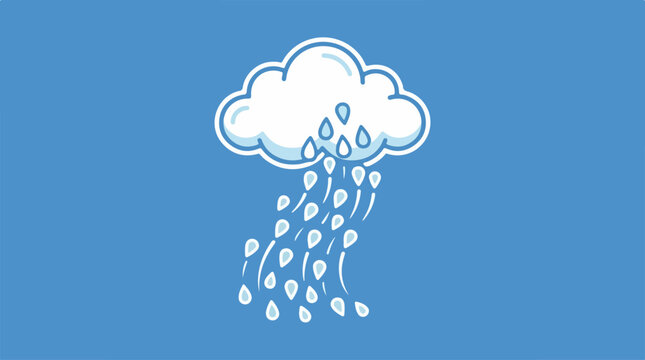 Rain Cloud With Raindrops Falling.