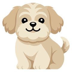 Obraz premium Hand drawn Shih Tzu puppy in a cute pose. Cartoon vector illustration suitable for pet shop branding, greeting cards, and playful dog themed projects.