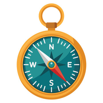 Hand metal compass icon in flat illustration style. Vector icon for web design navigation travel adventure and direction themed graphics.