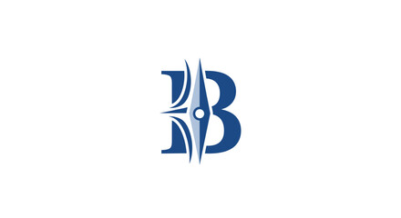Blue letter B logo with decorative swoosh lines © ikk